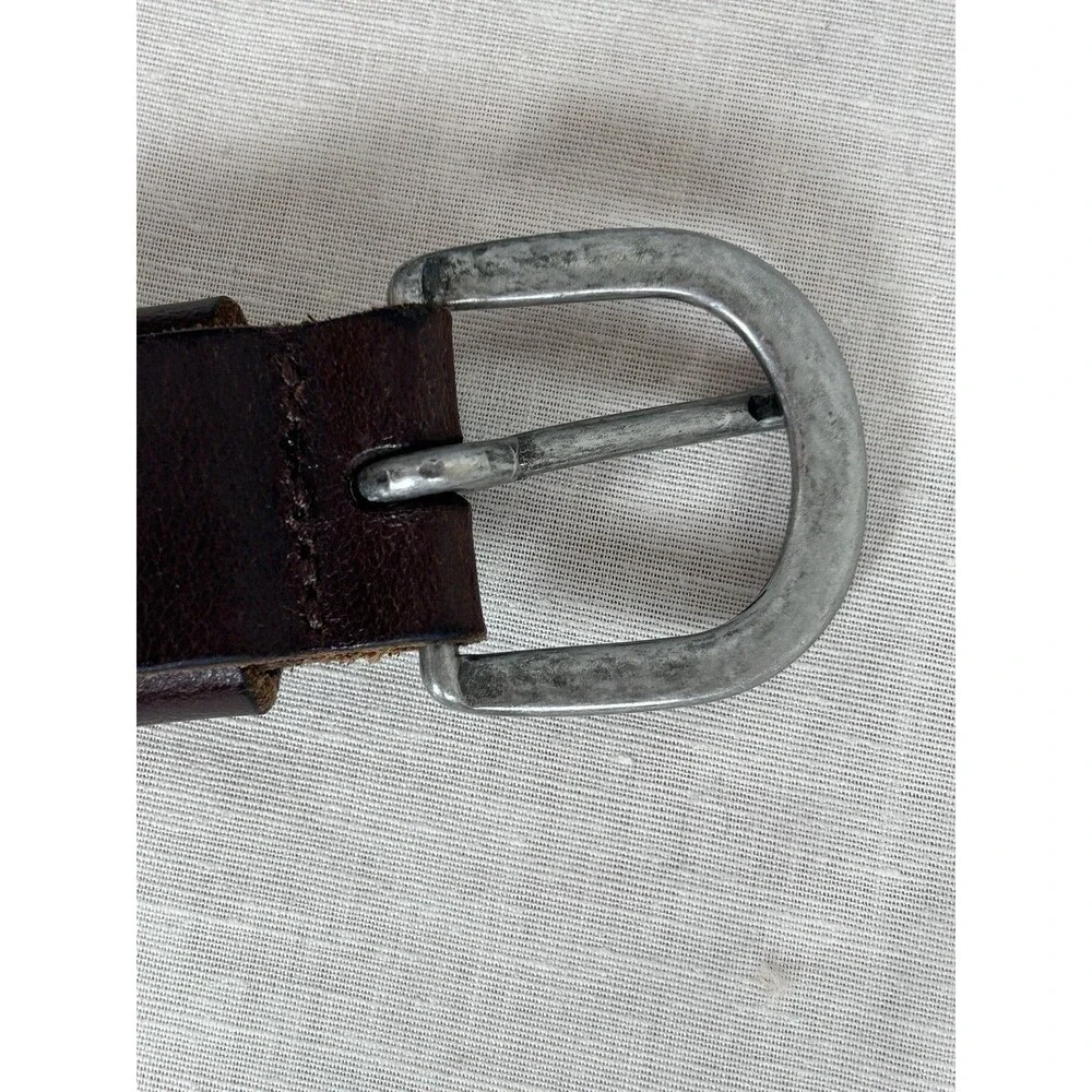 Levis Mens Brown Full Grain Bovine Leather Belt Silver Buckle 37-41in
